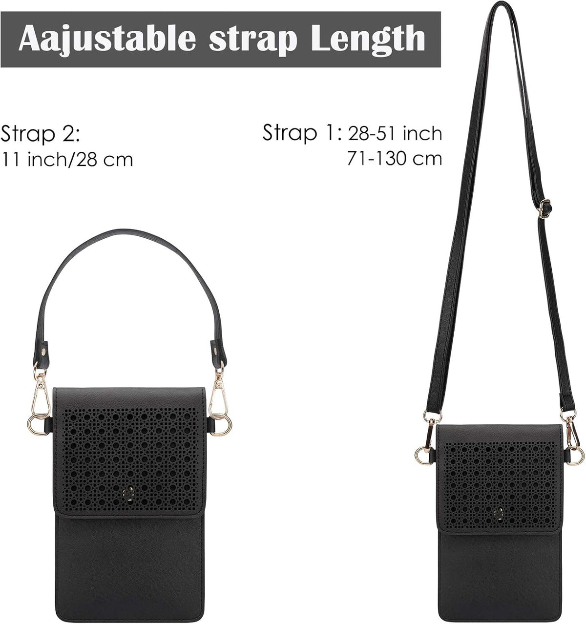Small Crossbody Bag for Women - Phone Purse Crossbody Cell Phone Purse for Women with 2 Strap