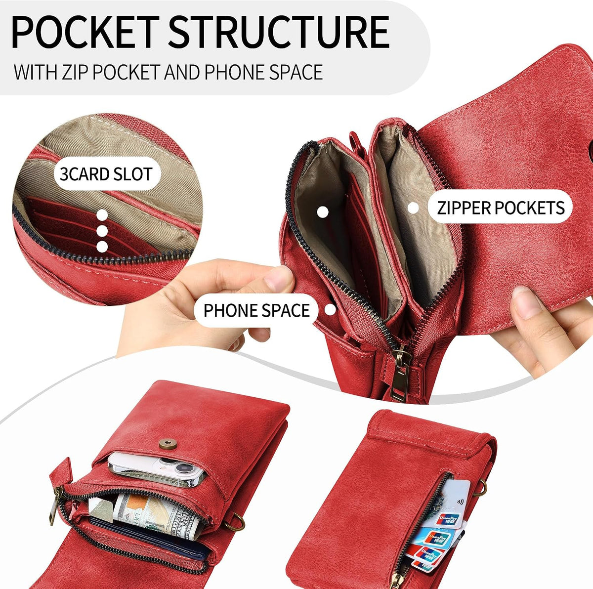 Small Crossbody Bag for Women - Phone Purse Crossbody Cell Phone Purse for Women with 2 Strap