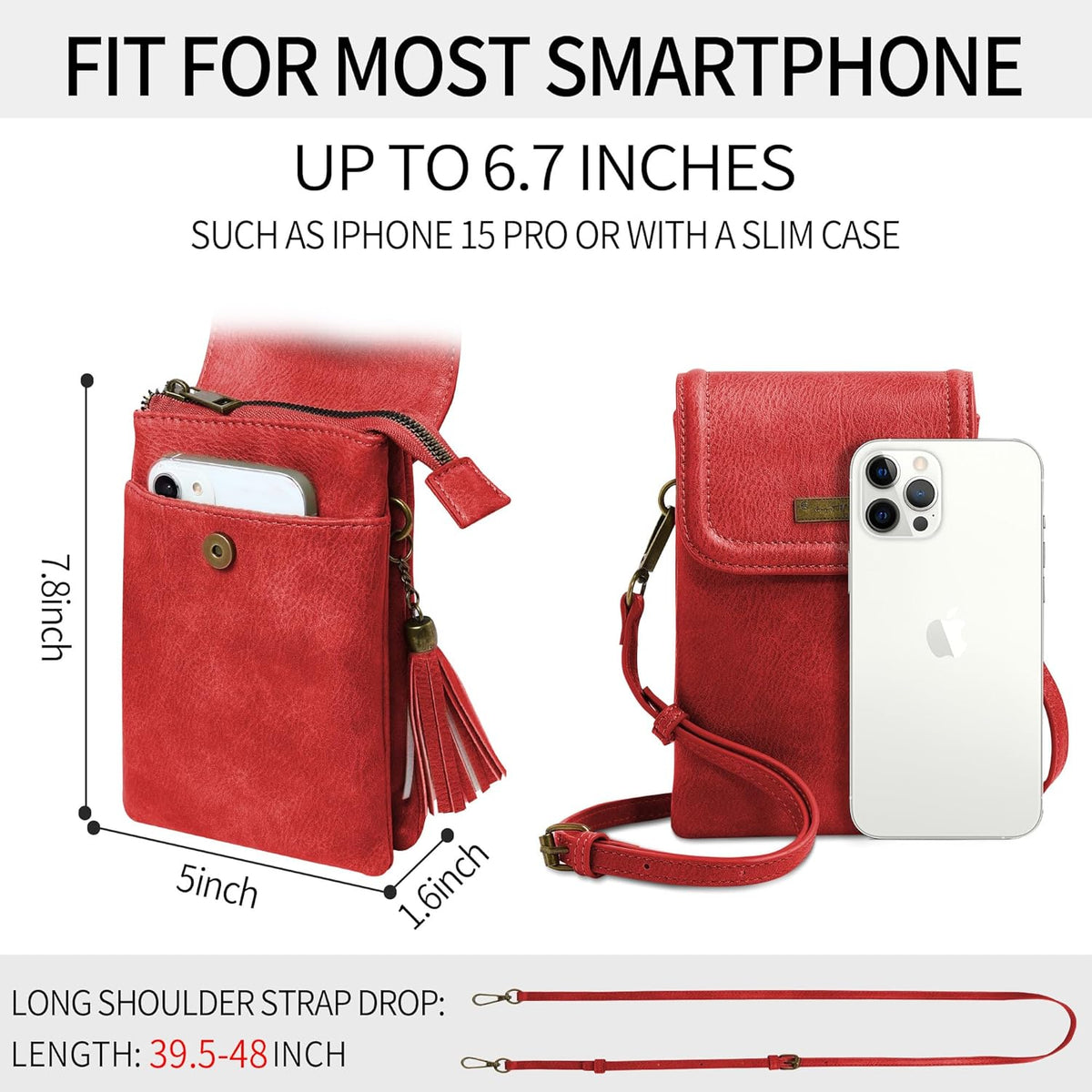 Small Crossbody Bag for Women - Phone Purse Crossbody Cell Phone Purse for Women with 2 Strap
