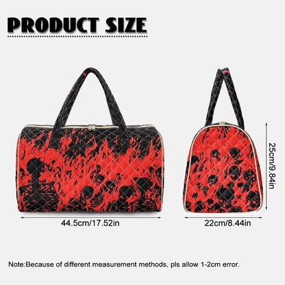 Bow Desgin Quilted Gym Bag For Women Travel Sport Tote Shoulder Bag - Colors B