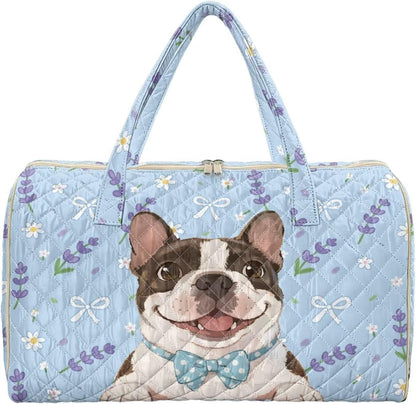 Bow Desgin Quilted Gym Bag For Women Travel Sport Tote Shoulder Bag - Colors B