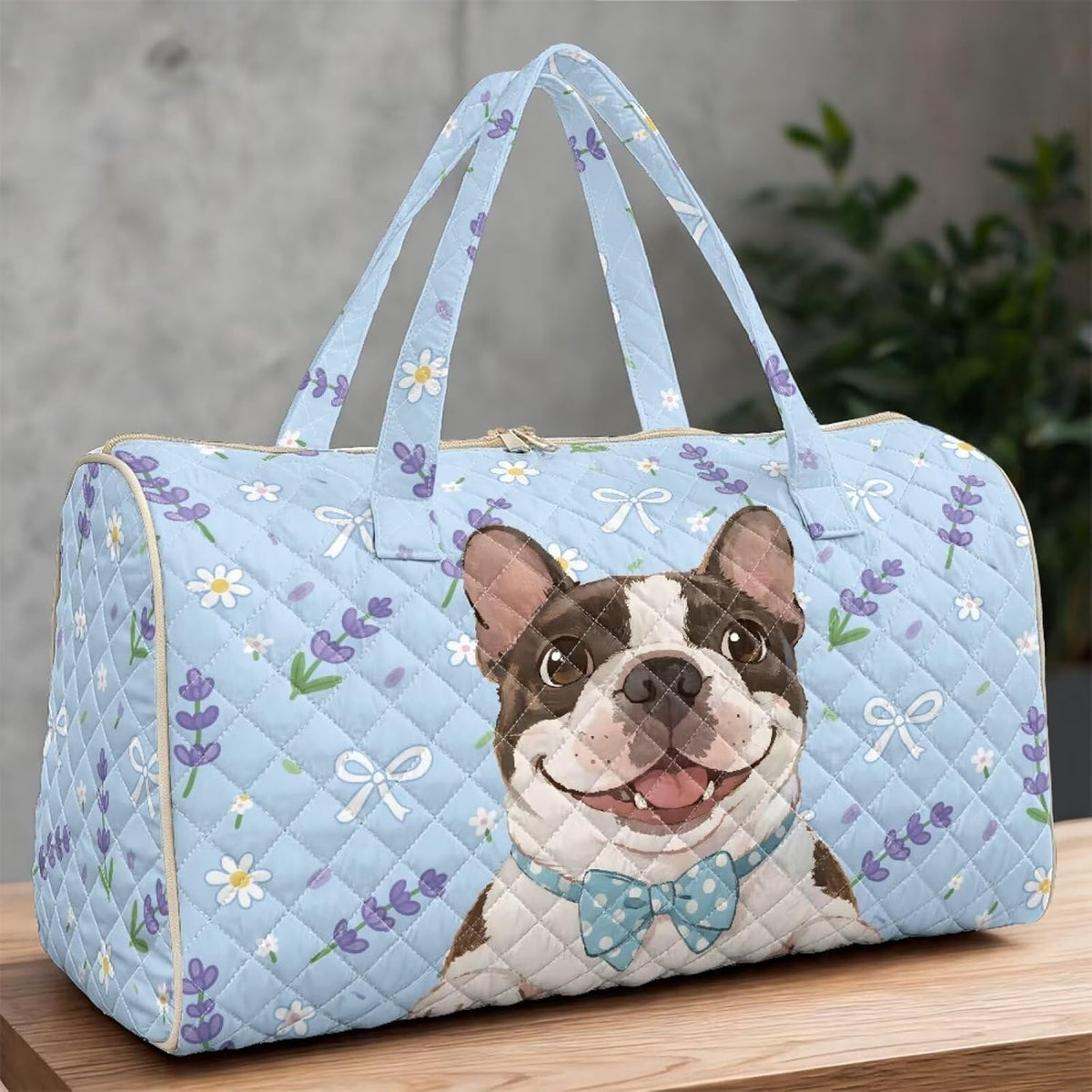 Bow Desgin Quilted Gym Bag For Women Travel Sport Tote Shoulder Bag - Colors B