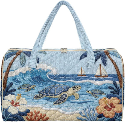 Bow Desgin Quilted Gym Bag For Women Travel Sport Tote Shoulder Bag - Colors B