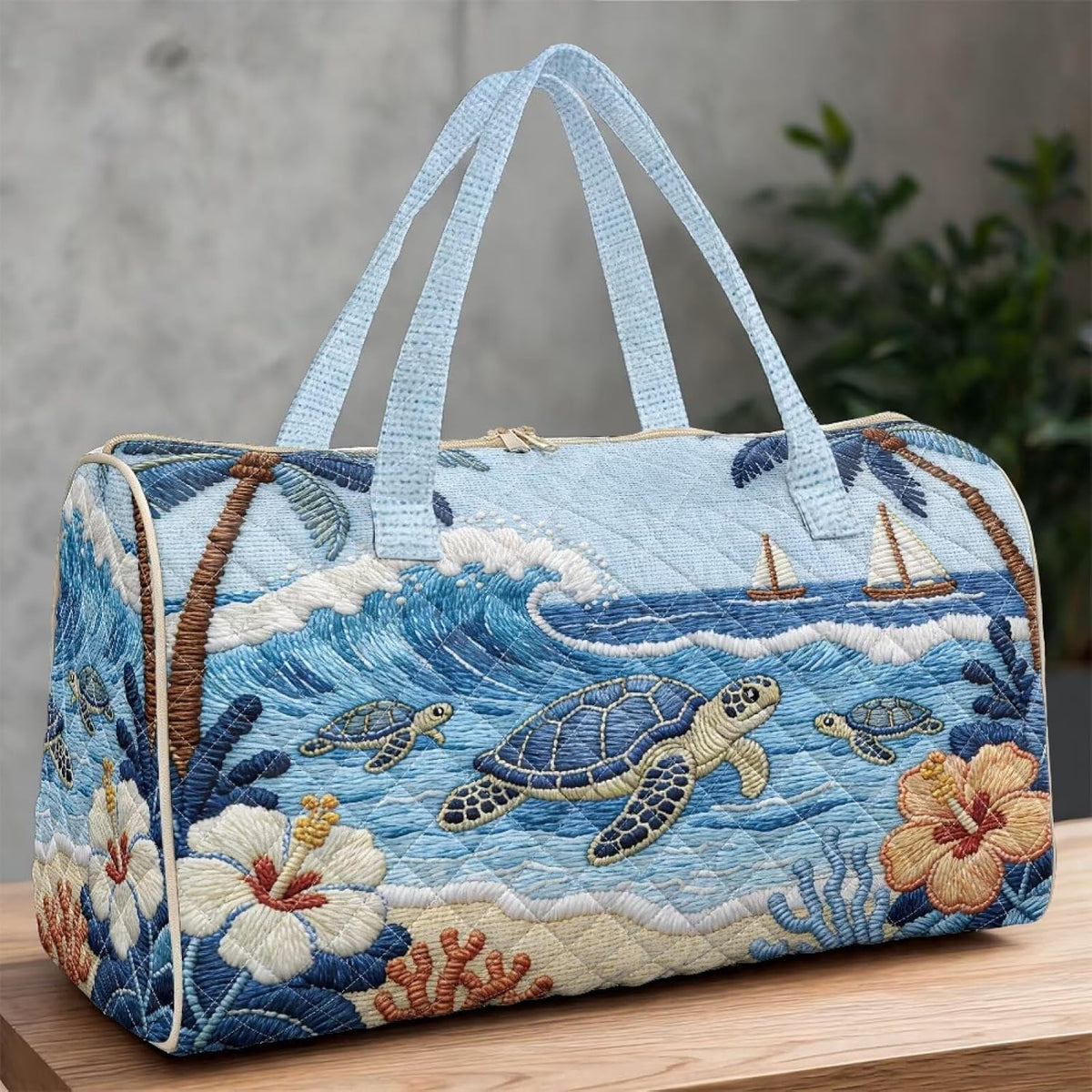 Bow Desgin Quilted Gym Bag For Women Travel Sport Tote Shoulder Bag - Colors B