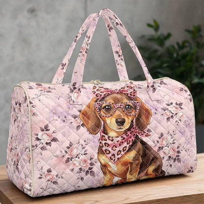 Bow Desgin Quilted Gym Bag For Women Travel Sport Tote Shoulder Bag - Colors B