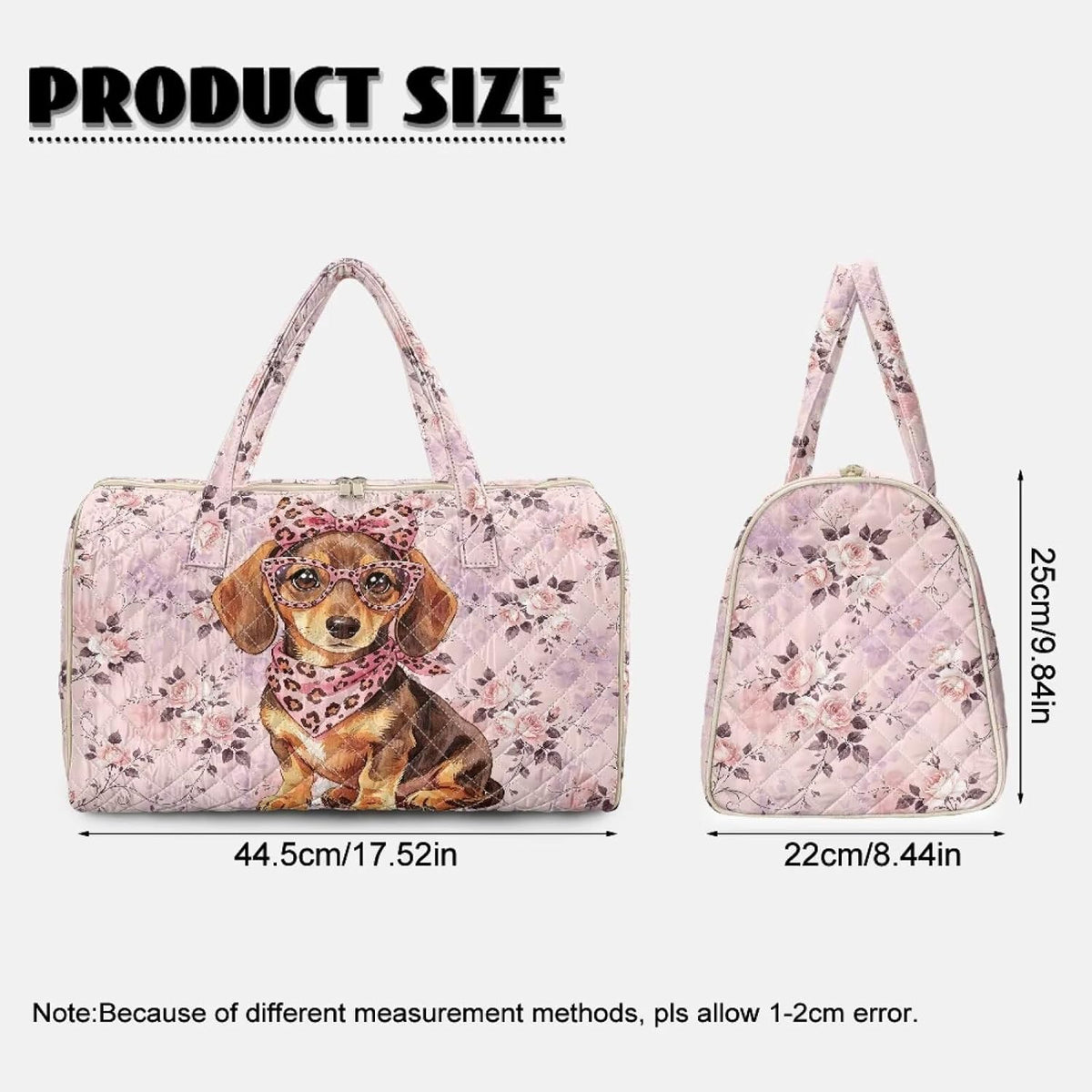 Bow Desgin Quilted Gym Bag For Women Travel Sport Tote Shoulder Bag - Colors B