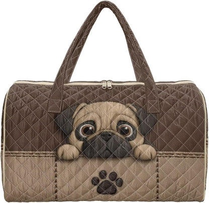 Bow Desgin Quilted Gym Bag For Women Travel Sport Tote Shoulder Bag - Colors B