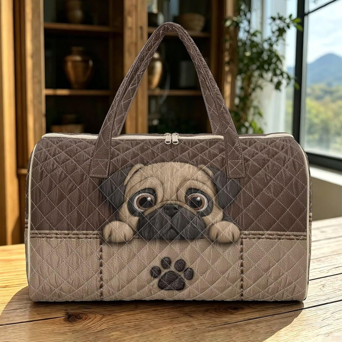 Bow Desgin Quilted Gym Bag For Women Travel Sport Tote Shoulder Bag - Colors B