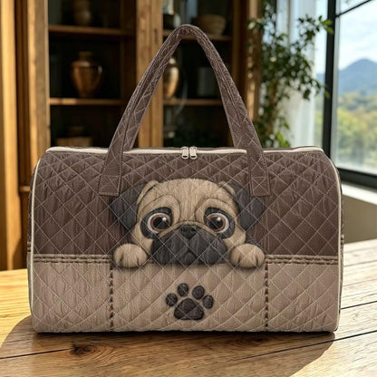Bow Desgin Quilted Gym Bag For Women Travel Sport Tote Shoulder Bag - Colors B