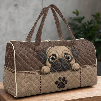 Bow Desgin Quilted Gym Bag For Women Travel Sport Tote Shoulder Bag - Colors B