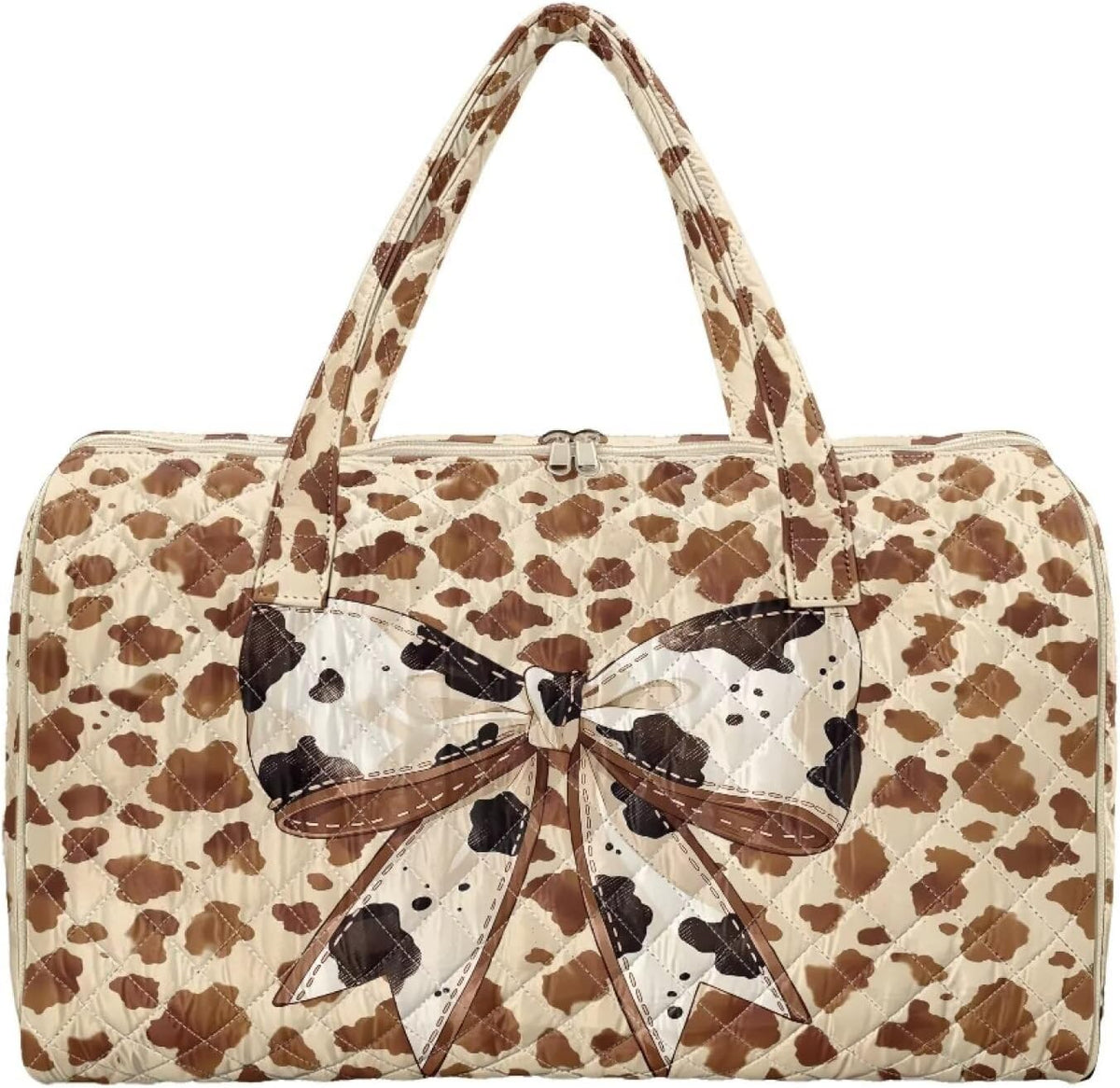 Bow Desgin Quilted Gym Bag For Women Travel Sport Tote Shoulder Bag - Colors B