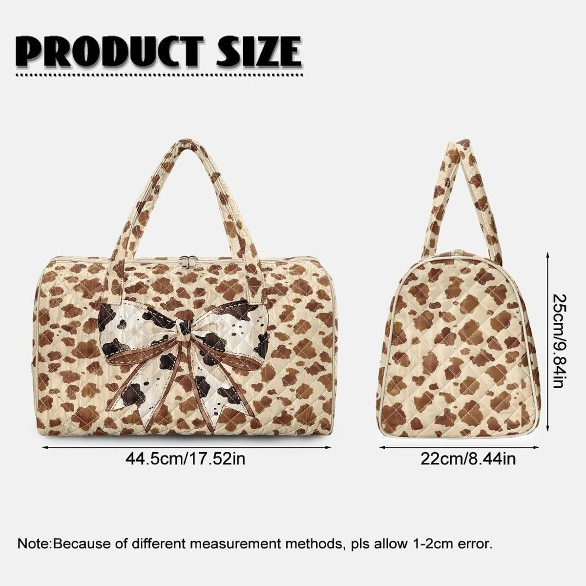 Bow Desgin Quilted Gym Bag For Women Travel Sport Tote Shoulder Bag - Colors B