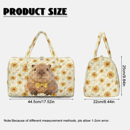 Bow Desgin Quilted Gym Bag For Women Travel Sport Tote Shoulder Bag - Colors B