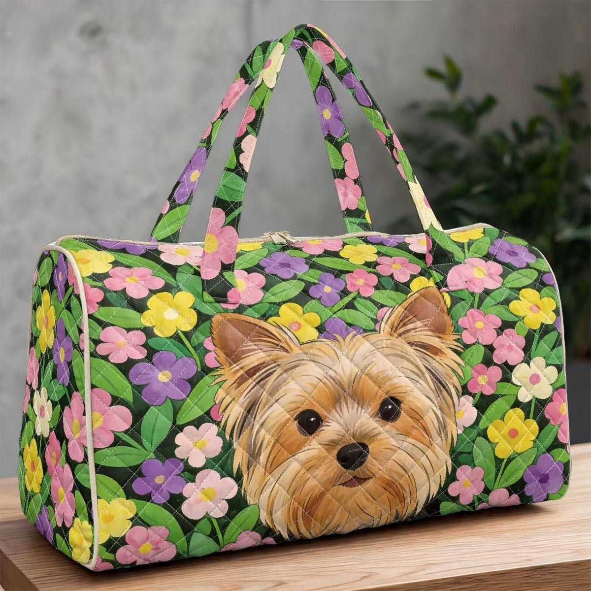 Bow Desgin Quilted Gym Bag For Women Travel Sport Tote Shoulder Bag - Colors B
