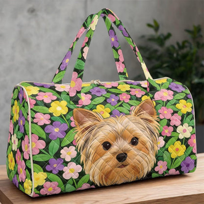 Bow Desgin Quilted Gym Bag For Women Travel Sport Tote Shoulder Bag - Colors B