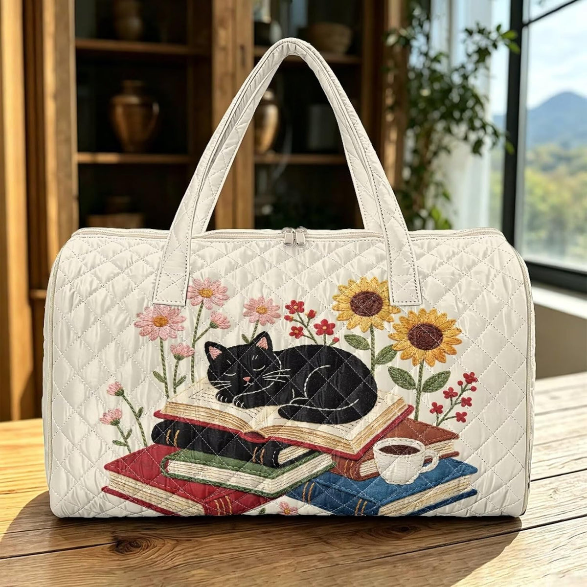 Bow Desgin Quilted Gym Bag For Women Travel Sport Tote Shoulder Bag - Colors B