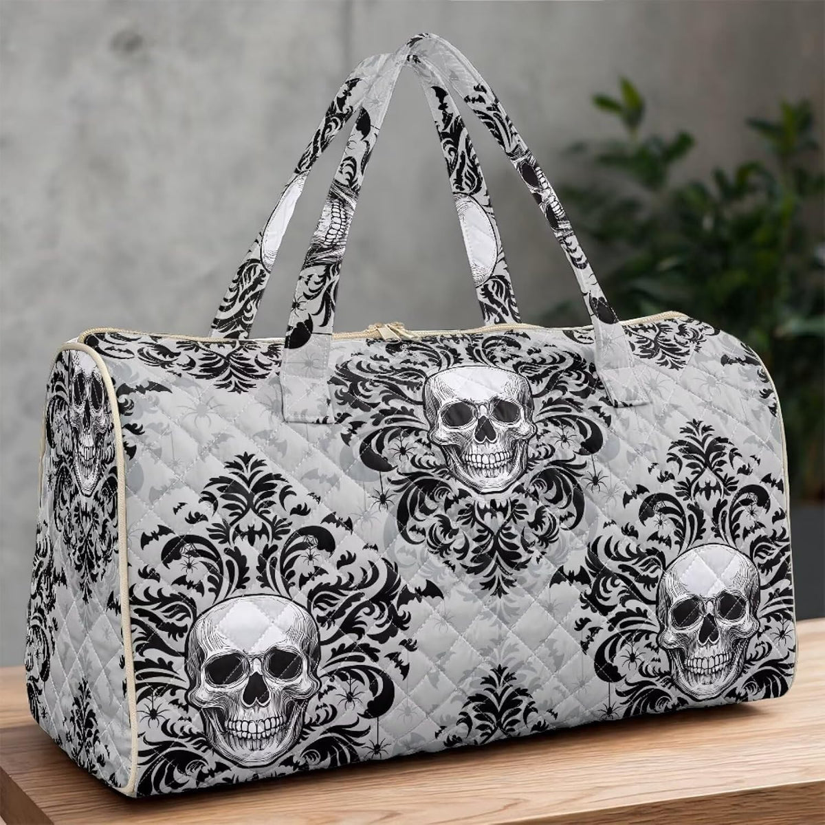 Bow Desgin Quilted Gym Bag For Women Travel Sport Tote Shoulder Bag - Colors B