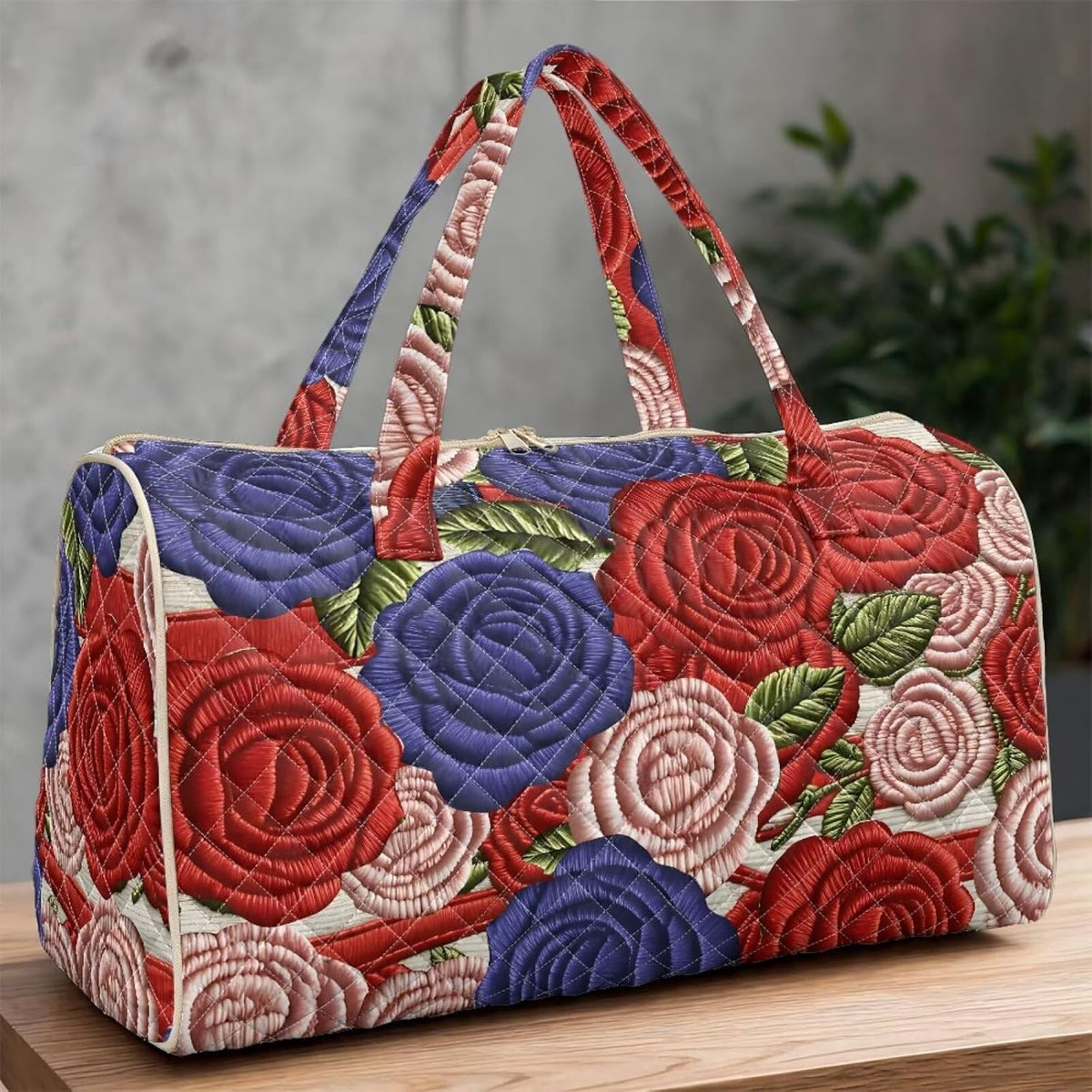 Bow Desgin Quilted Gym Bag For Women Travel Sport Tote Shoulder Bag - Colors B