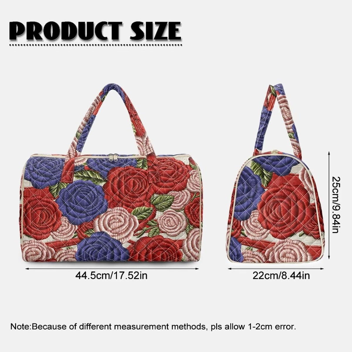 Bow Desgin Quilted Gym Bag For Women Travel Sport Tote Shoulder Bag - Colors B
