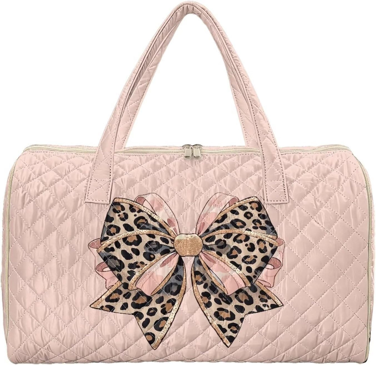 Bow Desgin Quilted Gym Bag For Women Travel Sport Tote Shoulder Bag - Colors B