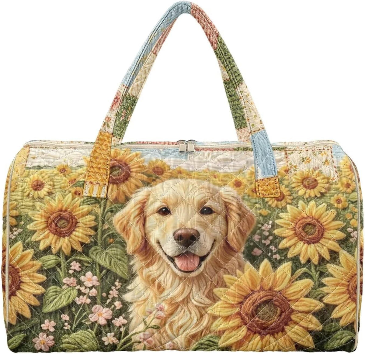 Bow Desgin Quilted Gym Bag For Women Travel Sport Tote Shoulder Bag - Colors B