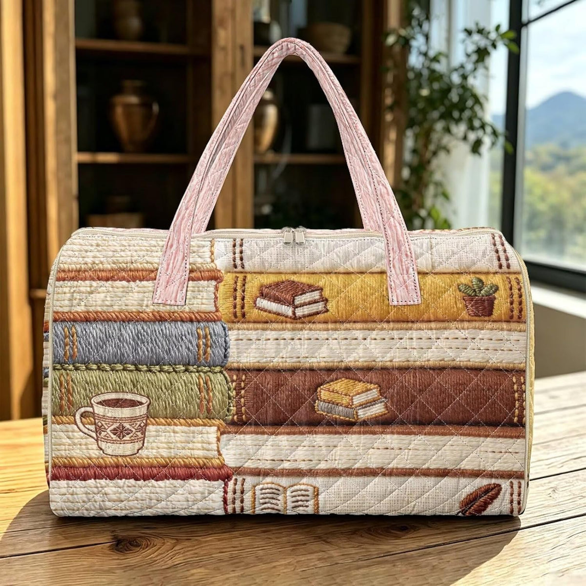 Bow Desgin Quilted Gym Bag For Women Travel Sport Tote Shoulder Bag - Colors B