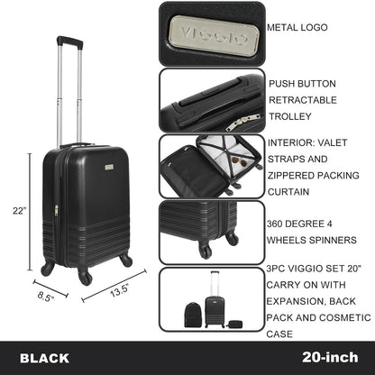 Viggio Packing Cube Brown Luggage Set