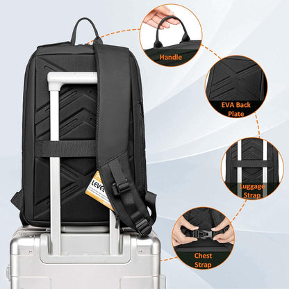 Work Backpack for Men, Water Resistant Expandable Backpack with USB C Charging Port, Black 15.6 Laptop Backpack