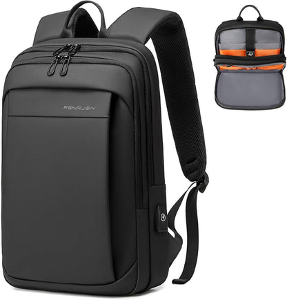 Work Backpack for Men, Water Resistant Expandable Backpack with USB C Charging Port, Black 15.6 Laptop Backpack