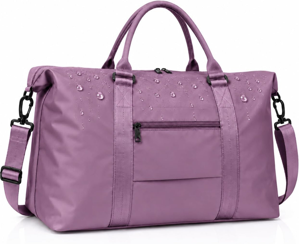 Weekender Duffel Bags for Women, Purple Travel Totes Bag for Airplane Essentials, Overnight Bags for Women with Trolley Sleeve, Large Carry On Hospital Bag for Labor and Delivery, Sport, Gym