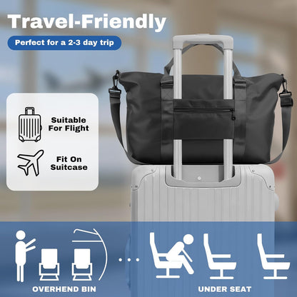 Weekender Duffel Bags for Women, Purple Travel Totes Bag for Airplane Essentials, Overnight Bags for Women with Trolley Sleeve, Large Carry On Hospital Bag for Labor and Delivery, Sport, Gym