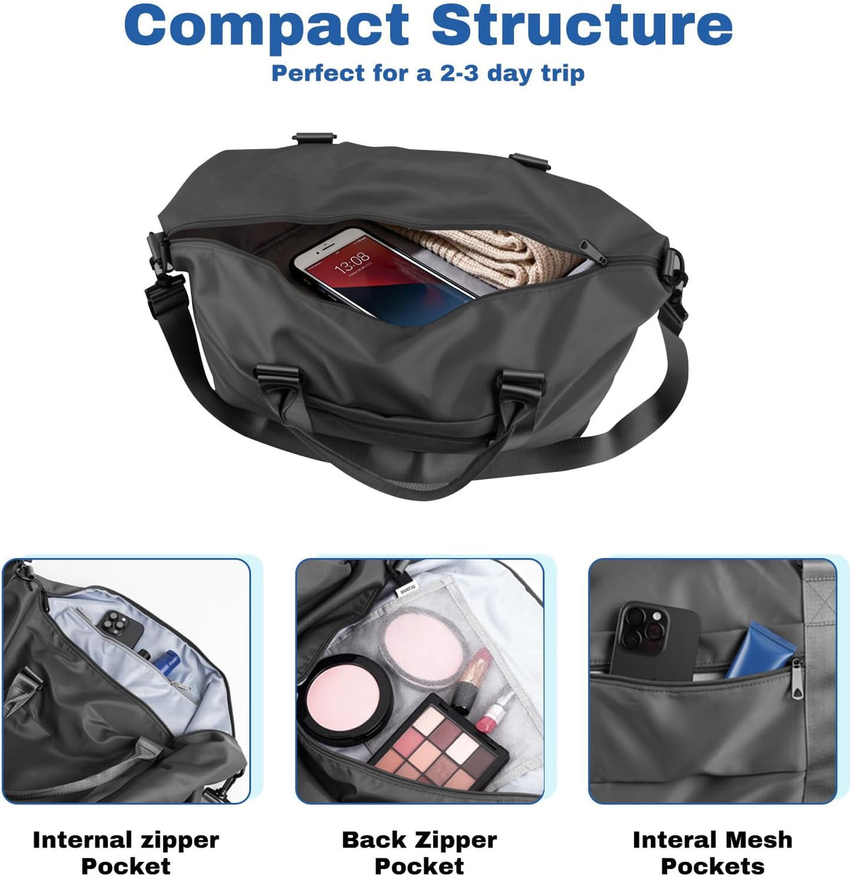 Weekender Duffel Bags for Women, Purple Travel Totes Bag for Airplane Essentials, Overnight Bags for Women with Trolley Sleeve, Large Carry On Hospital Bag for Labor and Delivery, Sport, Gym