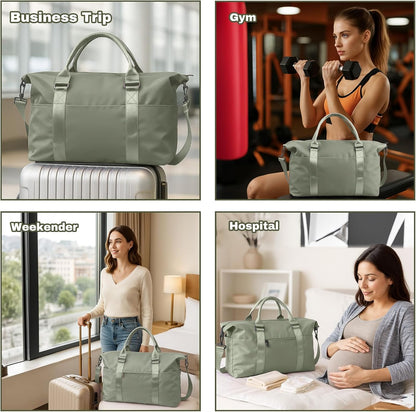 Weekender Duffel Bags for Women, Purple Travel Totes Bag for Airplane Essentials, Overnight Bags for Women with Trolley Sleeve, Large Carry On Hospital Bag for Labor and Delivery, Sport, Gym
