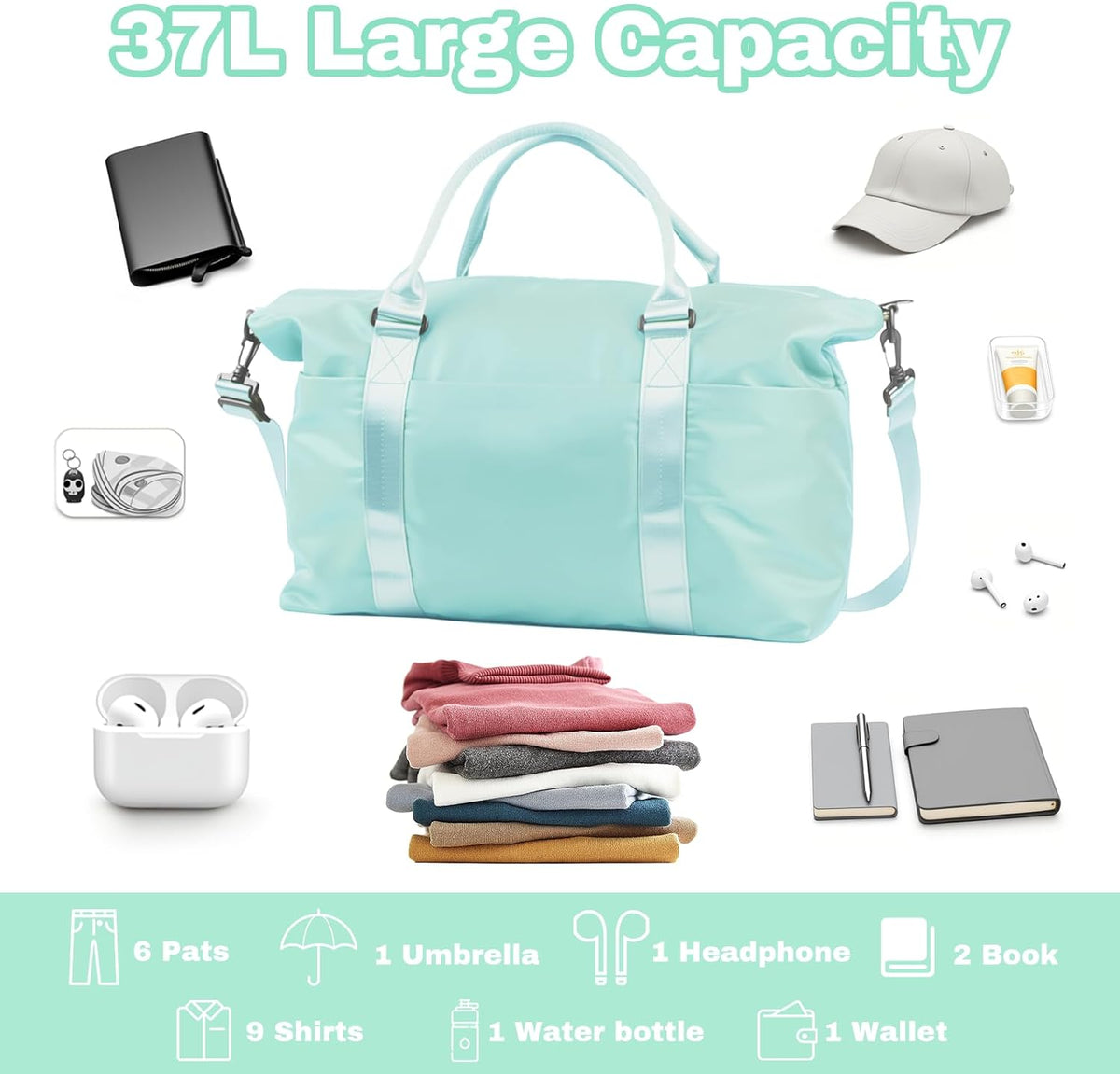 Weekender Duffel Bags for Women, Purple Travel Totes Bag for Airplane Essentials, Overnight Bags for Women with Trolley Sleeve, Large Carry On Hospital Bag for Labor and Delivery, Sport, Gym