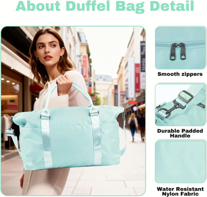 Weekender Duffel Bags for Women, Purple Travel Totes Bag for Airplane Essentials, Overnight Bags for Women with Trolley Sleeve, Large Carry On Hospital Bag for Labor and Delivery, Sport, Gym