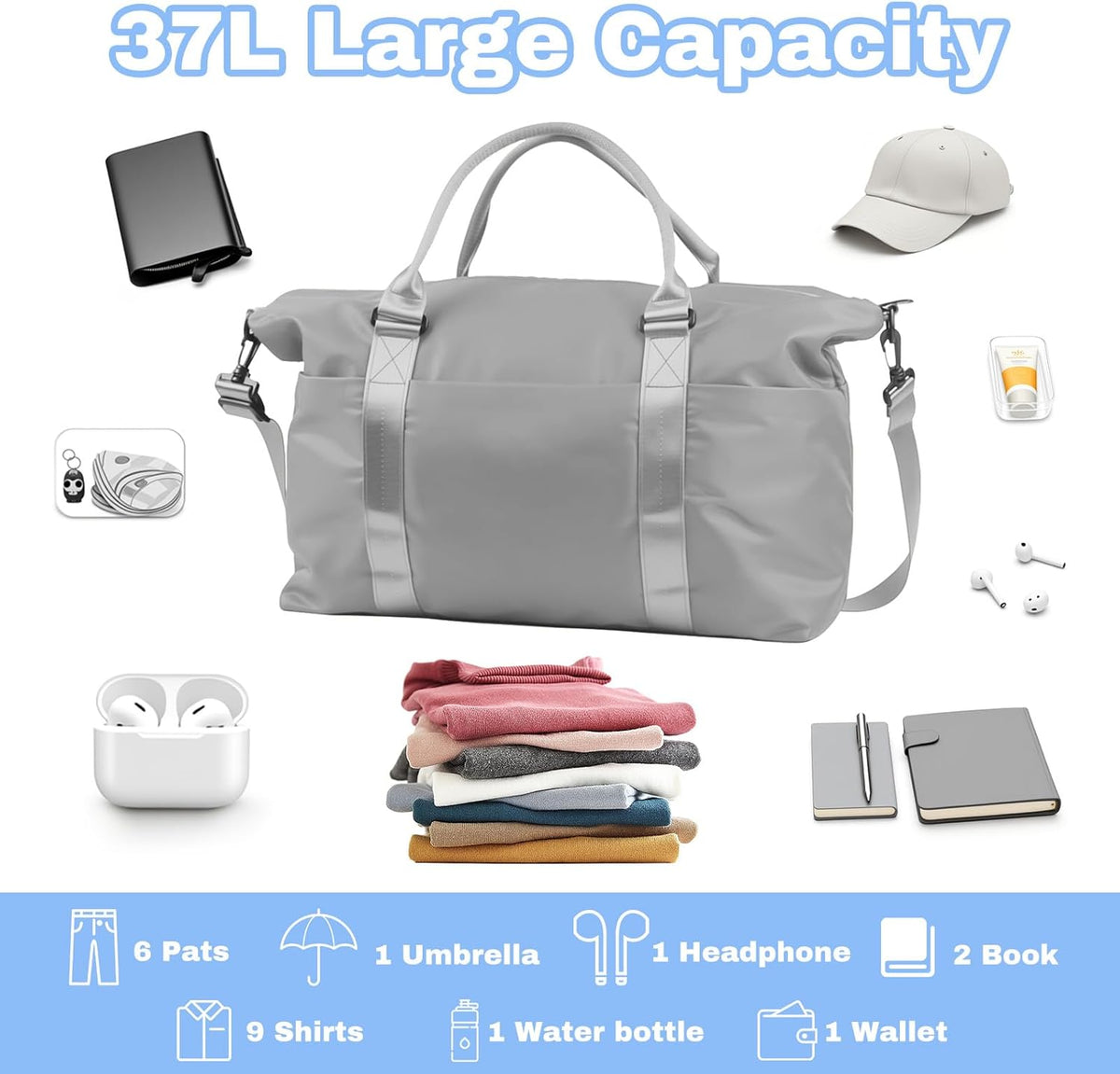 Weekender Duffel Bags for Women, Purple Travel Totes Bag for Airplane Essentials, Overnight Bags for Women with Trolley Sleeve, Large Carry On Hospital Bag for Labor and Delivery, Sport, Gym