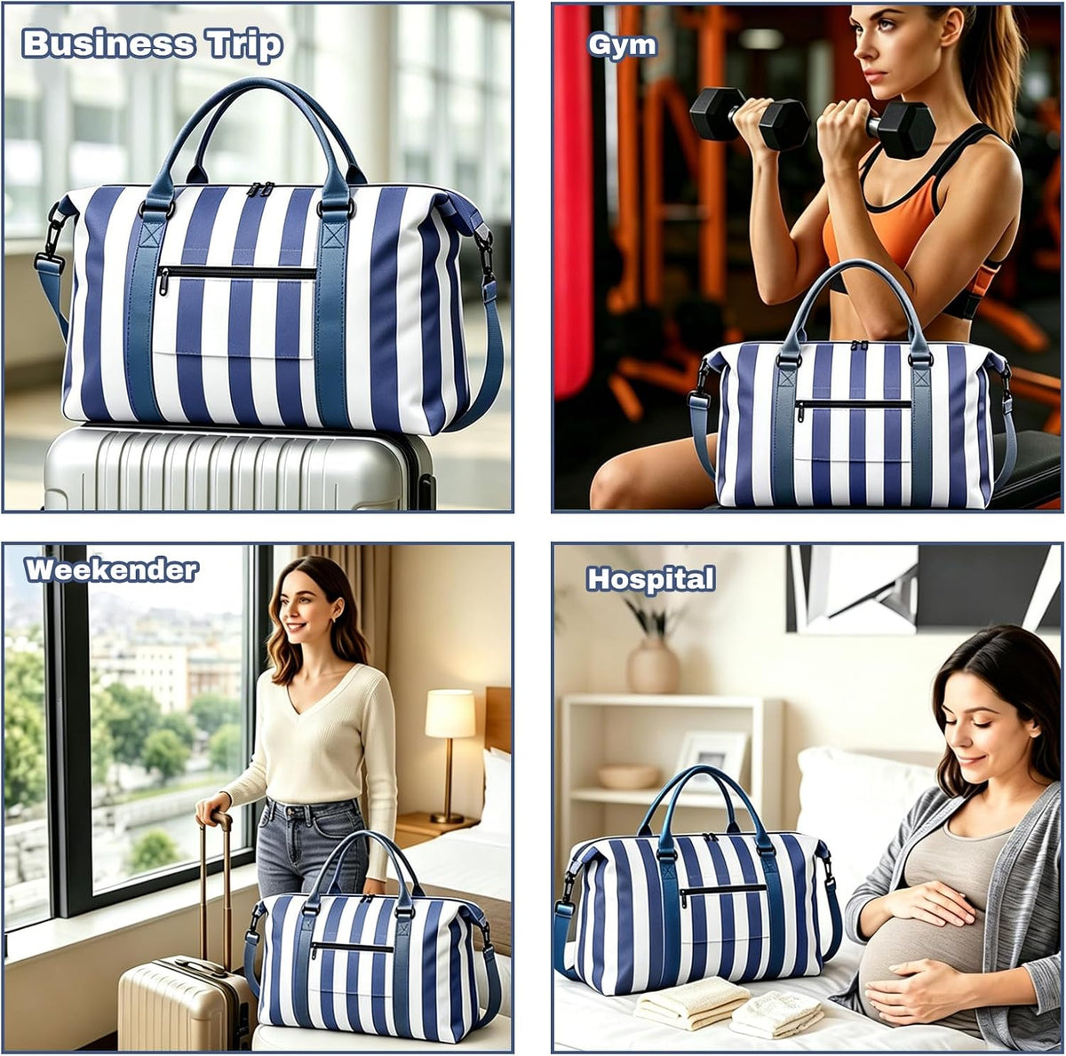 Weekender Duffel Bags for Women, Purple Travel Totes Bag for Airplane Essentials, Overnight Bags for Women with Trolley Sleeve, Large Carry On Hospital Bag for Labor and Delivery, Sport, Gym