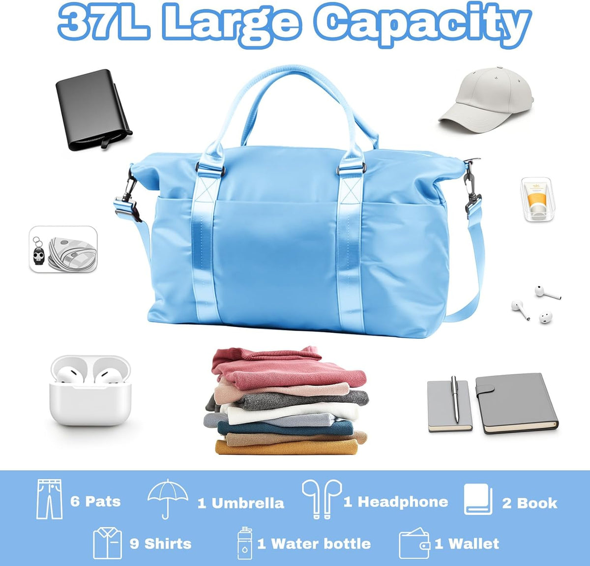 Weekender Duffel Bags for Women, Purple Travel Totes Bag for Airplane Essentials, Overnight Bags for Women with Trolley Sleeve, Large Carry On Hospital Bag for Labor and Delivery, Sport, Gym