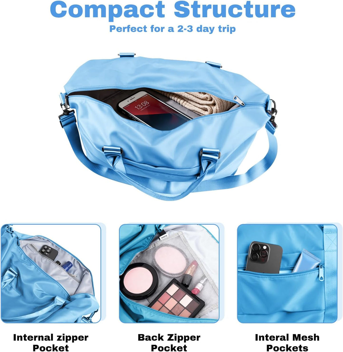 Weekender Duffel Bags for Women, Purple Travel Totes Bag for Airplane Essentials, Overnight Bags for Women with Trolley Sleeve, Large Carry On Hospital Bag for Labor and Delivery, Sport, Gym