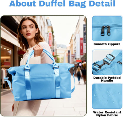 Weekender Duffel Bags for Women, Purple Travel Totes Bag for Airplane Essentials, Overnight Bags for Women with Trolley Sleeve, Large Carry On Hospital Bag for Labor and Delivery, Sport, Gym