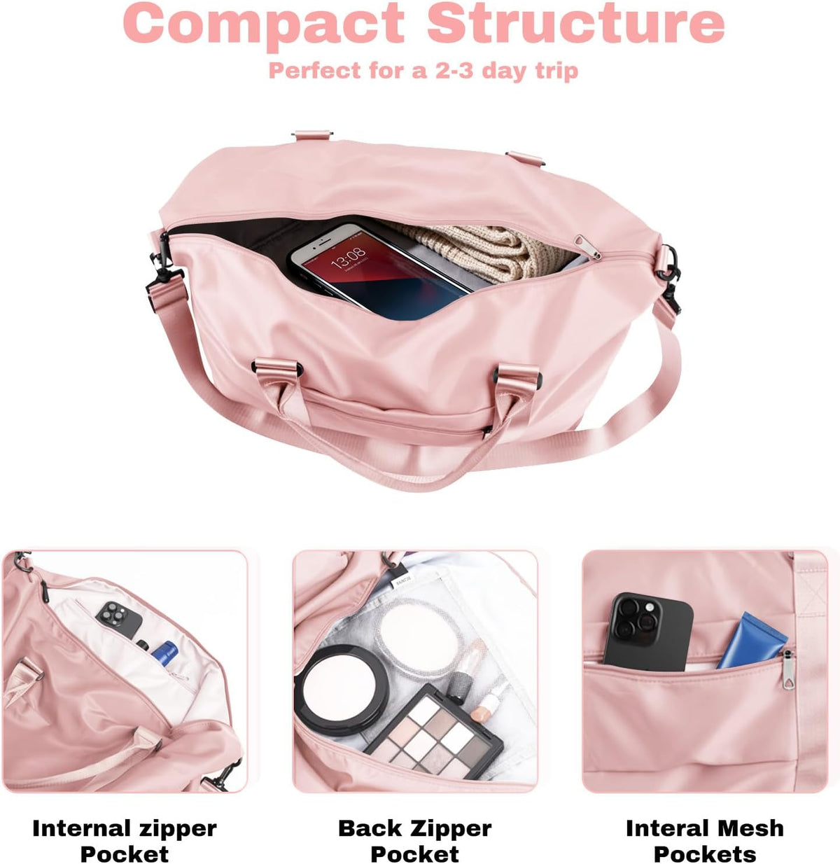 Weekender Duffel Bags for Women, Purple Travel Totes Bag for Airplane Essentials, Overnight Bags for Women with Trolley Sleeve, Large Carry On Hospital Bag for Labor and Delivery, Sport, Gym