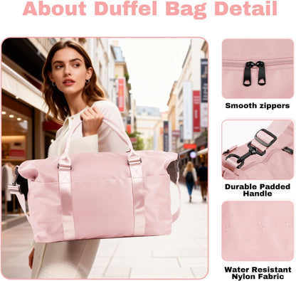 Weekender Duffel Bags for Women, Purple Travel Totes Bag for Airplane Essentials, Overnight Bags for Women with Trolley Sleeve, Large Carry On Hospital Bag for Labor and Delivery, Sport, Gym