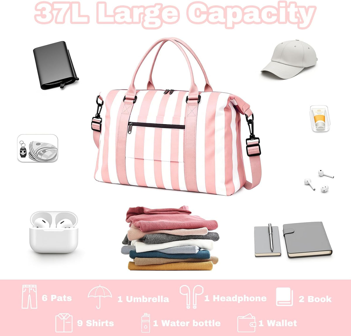 Weekender Duffel Bags for Women, Purple Travel Totes Bag for Airplane Essentials, Overnight Bags for Women with Trolley Sleeve, Large Carry On Hospital Bag for Labor and Delivery, Sport, Gym
