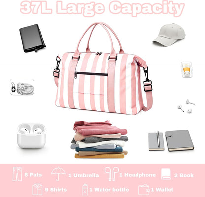 Weekender Duffel Bags for Women, Purple Travel Totes Bag for Airplane Essentials, Overnight Bags for Women with Trolley Sleeve, Large Carry On Hospital Bag for Labor and Delivery, Sport, Gym
