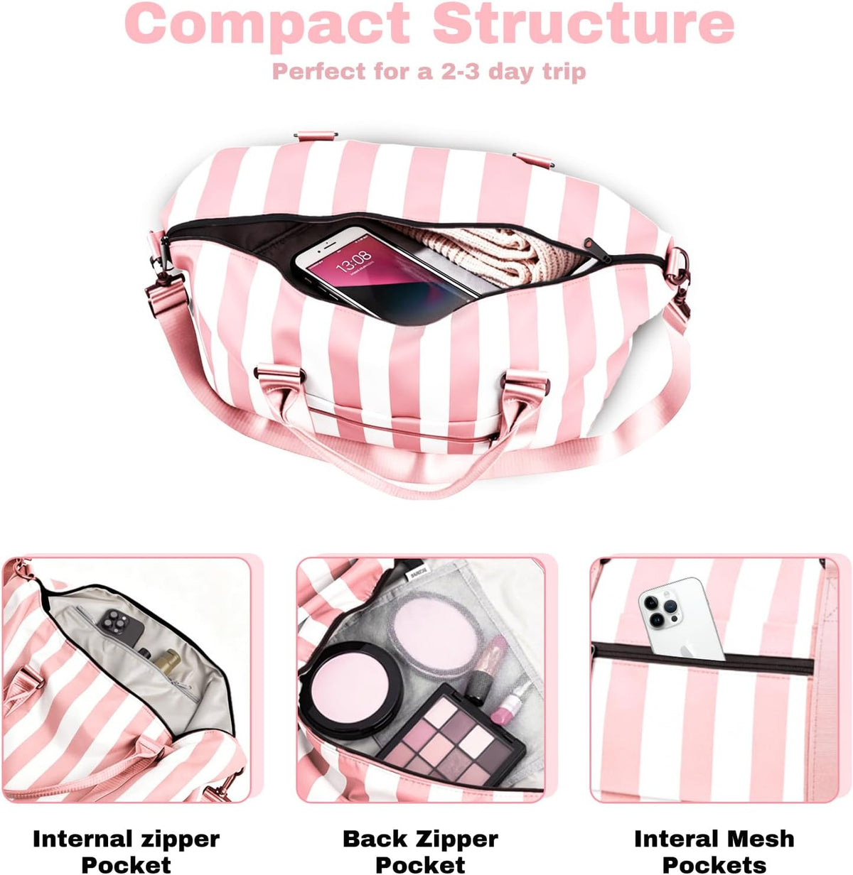Weekender Duffel Bags for Women, Purple Travel Totes Bag for Airplane Essentials, Overnight Bags for Women with Trolley Sleeve, Large Carry On Hospital Bag for Labor and Delivery, Sport, Gym