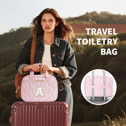 Hanging Toiletry Bag for Women - Large Travel Toiletry Bag Makeup Bag, Portable Toiletries Cosmetic Bag, Airplane Travel Essentials Purple - L