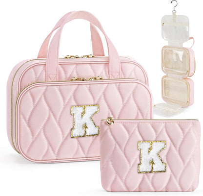 Hanging Toiletry Bag for Women - Large Travel Toiletry Bag Makeup Bag, Portable Toiletries Cosmetic Bag, Airplane Travel Essentials Purple - L