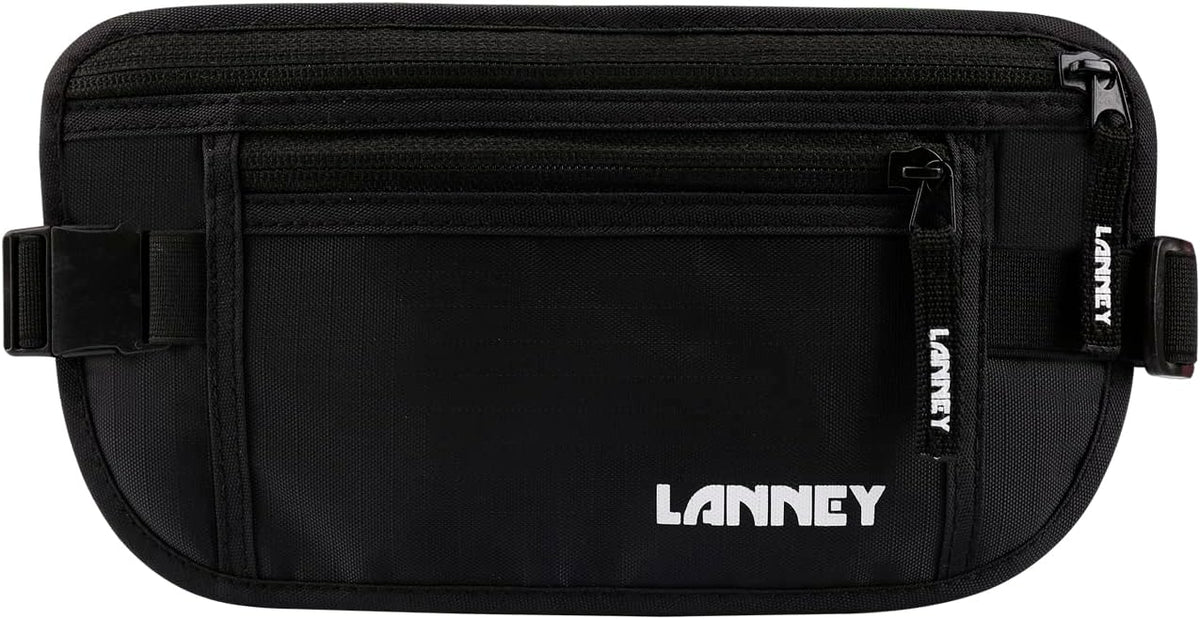 Money Belt for Travel, Slim RFID Blocking Women and Men Hidden Travel Pouch Under Clothes, Passport Holder Protect Cash, Documents, Credit Card, Bonus 2 RFID Sleeves