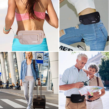 Money Belt for Travel, Slim RFID Blocking Women and Men Hidden Travel Pouch Under Clothes, Passport Holder Protect Cash, Documents, Credit Card, Bonus 2 RFID Sleeves