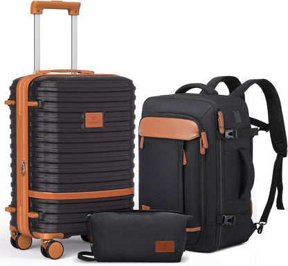 Expandable Carry on Luggage Sets Airline Approved, Lightweight Hard Shell 20 Inch Carry-on Suitcase with Spinner Wheels